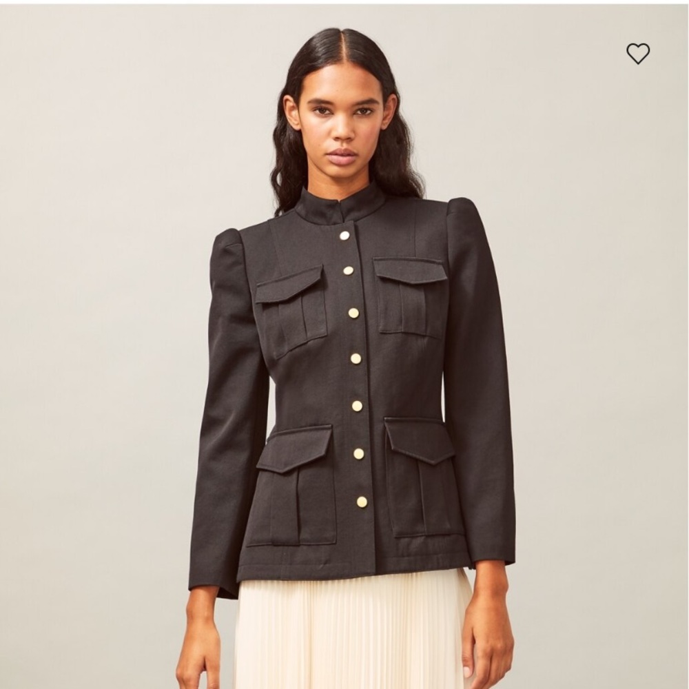 Tory Burch Black Cropped Blazer with Tailored Silhouette